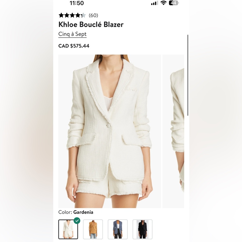 Cinq à sept Khloe Bouclé Blazer and matching Allen shorts